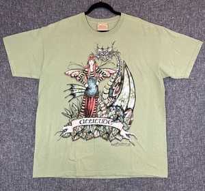 Vintage The Mountain Fairy T Shirt Size XL 2003 Attitude Green 100% Cotton - Picture 1 of 8