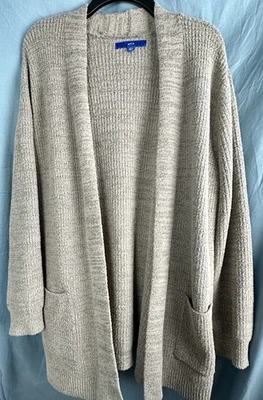 Cárdigan mujer Apt.9 marrón claro frente abierto manga larga suéter 2XL Foto 1 de 4