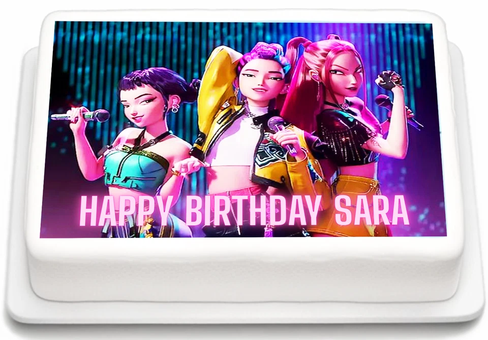 KEYDOTS KPOP DEMON HUNTERS Edible Cake Topper - PERSONALISED ICING / WAFER TOPPER