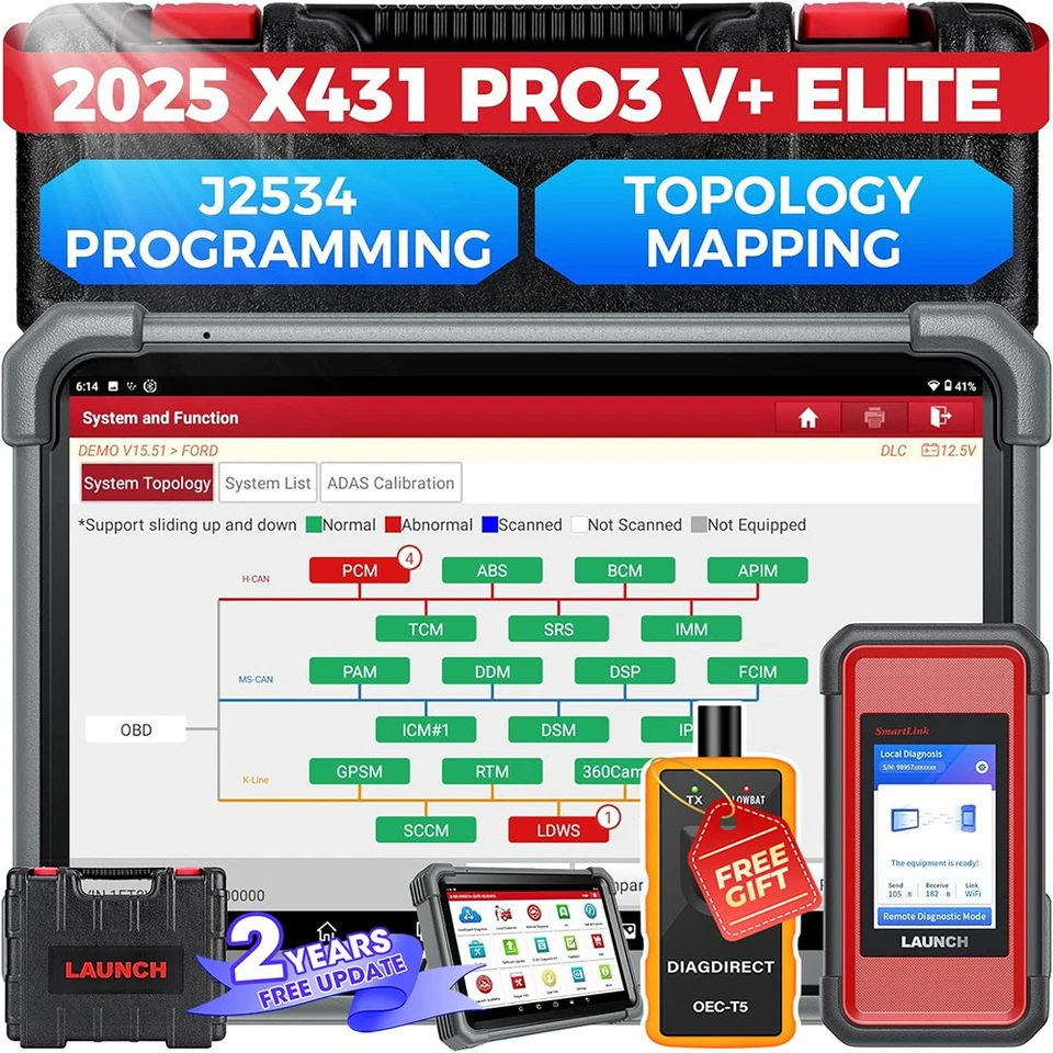 LAUNCH X431 PRO3S+ ELITE PRO5 Car Truck Diagnostic Tool ECU J2534 Programming — 第 1/4 张图片