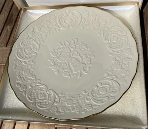 Vintage Lenox China Wedding Bells Marriage Plate 12.5 In Gold Edge Platter - Picture 1 of 22
