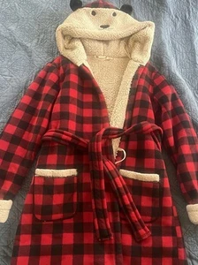 Lucy & Laurel Soft Bear Plush Robe Size Medium Christmas cabin winter cozy  - Picture 1 of 7