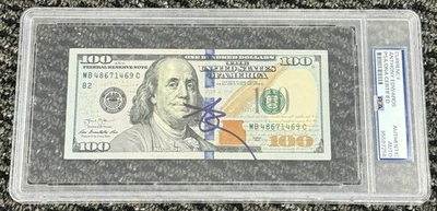 Anthony Edwards Signed Autographed $100 Bill Currency PSA/DNA Authenticated - Image 1 of 3
