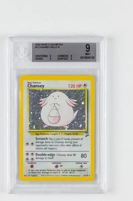 Chansey 003/130 Base Set 2 Holo Becket BGS 9 Graded (Quad 9 Subgrade) - Image 1 of 2
