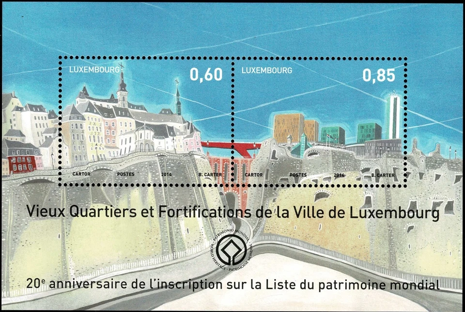 Luxemburgo Luxemburgo 2014 bloque fortaleza Ciudad Alta UNESCO Patrimonio de la Humanidad MNH** - Imagen 1 de 1