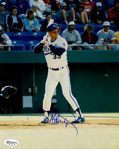 Pegatina autografiada auténtica firmada por Kevin Seitzer Royals Jsa cert Foto 1 de 1
