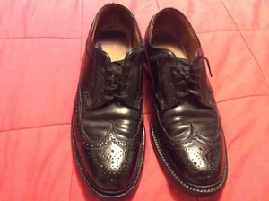 VTG Florsheim Imperial Black Leather Wingtip Oxford Laced Men’s Shoe 10A - Picture 1 of 6