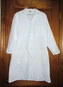 Red Kap White Lab Coat Unisex Lab Coat M Med Reg 3 Pocket Snap Down Full Length - Picture 1 of 3