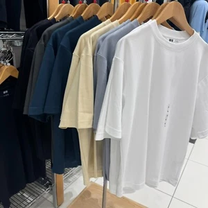 UNIQLO U AIRism Cotton Oversized T-Shirt Half-Sleeve 13color XS-4XL Japan - Picture 1 of 13