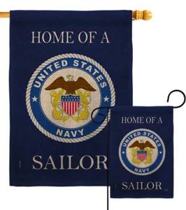 Hogar de la Marina Marinero Arpillera Jardín Bandera Fuerzas Armadas Regalo Patio Casa Banner - Imagen 1 de 17