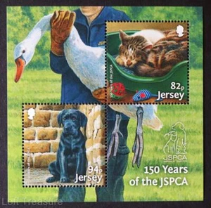 Jersey Stamps: "JSPCA 150th Anniversary" MNH 2 Value Miniature Sheet 2018 - Picture 1 of 1