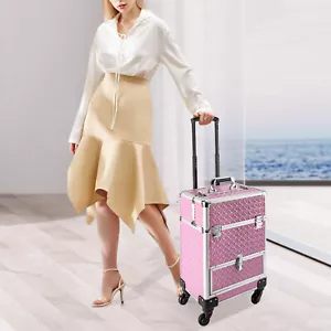 Profl Rolling Makeup Train Case Cosmetic Trolley Makeup Storage Organizer Cart - Picture 1 of 21