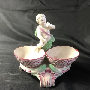 Candy/nut 2 Cupped Cupids Sceaux French Earthenware - Picture 1 of 12