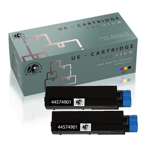 2PK 44574901 Black Toner Cartridge Compatible Okidata B431DN MB461 MFP MB471W - Picture 1 of 7