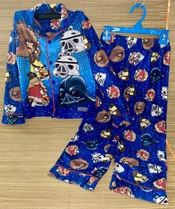 Star Wars Angry Birds Boys Size 8 Pajama Set Button Up - Picture 1 of 3
