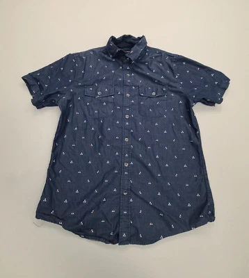 Ocean Current Shirt Adult Small Blue Button Up Casual Outdoors Comfort Mens - Image 1 of 4