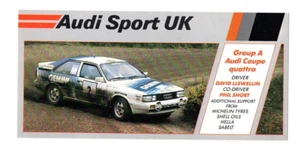Audi UK Promotional Card - Audi Coupe Quattro - David Llewellin / Phil Short - Picture 1 of 2