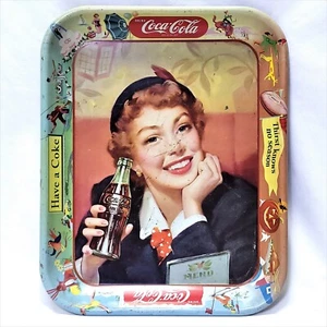 1950’s Vintage Coca-Cola Serving Tray *MENU GIRL* Thirst Knows No Season Coke - Picture 1 of 12
