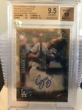 2016 Bowman Chrome-GOLD REFRACTOR-Corey Seager-RC-/50 AUTO BGS 9.5 GEM MINT