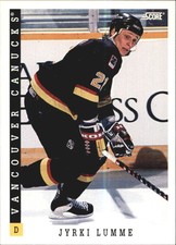 1993-94 Score Canucks Hockey Card #134 Jyrki Lumme