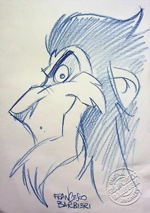 SCAR Signed FRANCESCO BARBIERI Hand Drawn Convention Art 8.5" x 6" - Picture 1 of 2