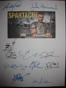 Spartacus Firmado Guión de TV X10 Andy Whitfield Manu Bennett Lucy Lawless Reimpresión - Imagen 1 de 1