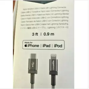 AmazonBasics Nylon Braided USB-C to Lightning Cable for iPad&iPhone 3FT - Picture 1 of 1