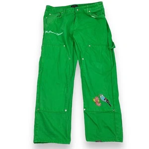 Mechali Carpenter Jeans Lot of 5 Embroidered Bird Green Denim L XXL Reseller Lot - Picture 1 of 8