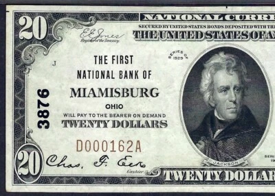 🇺🇸 OH 1929 $20 ♚♚MIAMISBURG, OHIO♚♚ PMG EXTREMELY FINE 40  GORGEOUS ! - Image 1 of 3