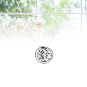 -inlaid Zircon Pendant Fashion Necklace Women Miss - Picture 1 of 11