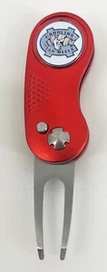 GOLF SWITCHBLADE North Carolina Tar Heels DIVOT REPAIR TOOL + Ballmark Red UNC - Bild 1 von 2