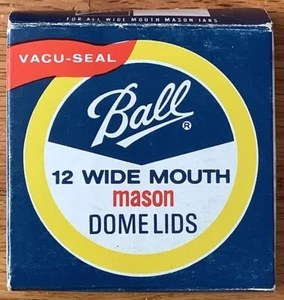 Ball Canning Lids Mason Wide Mouth Dome Lids Box of 12 NEW - Picture 1 of 2