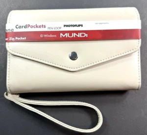 MUNDI Womans / CEO Clutch- Big Fat Wallet / Full Zip / CREAM / Matte / New - Picture 1 of 12