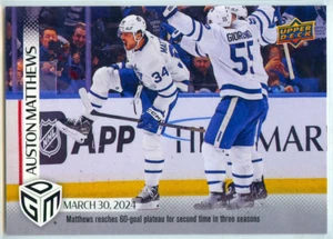 2023-24 UD GAME DATED MOMENTS /599 #82 AUSTON MATTHEWS MINT RAW (TL-7468) - Imagen 1 de 4