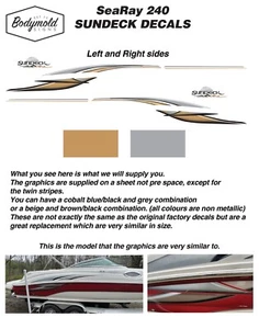 SeaRay 240 SUNDECK Decal/Graphics GREY and Beige set - Picture 1 of 1