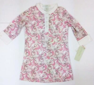 New Girls LUCY SYKES Shirt DRESS Size 4T Pink & White Cotton Paisley Print Lined - Picture 1 of 5