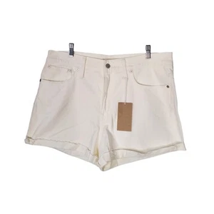 Madewell High Rise Denim Shorts in Tile White Stretch K9351 Size 32 New - Picture 1 of 9