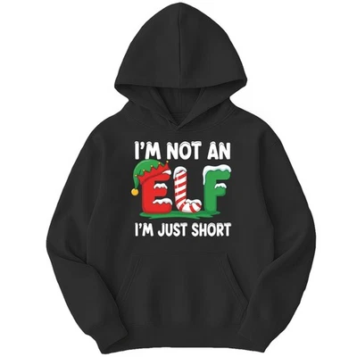 BANANA-TEES Im Not An Elf Im Just Short Weihnachten Humor Feiertage Kinder Hoodie Festlich Spruch