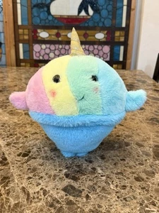 RARE FAO Schwarz Tasties Rainbow Ice Cream Narwhal Plush 12" – See Photos - Picture 1 of 10