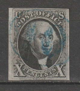 US #2 VF-XF used, series 1847 with blue city express cancel, fine margins - Picture 1 of 2
