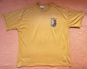 Naf Naf Unisex Vintage 1990s Mustard Yellow T-Shirt w Embroidered Logo Size: XL - Bild 1 von 8