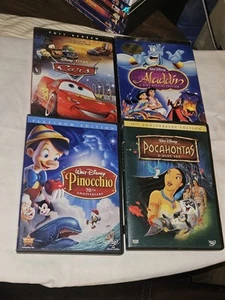 Disney Dvd Lot Pocahontas 10th + Aladdin + Cars + Pinocchio 70th Platinum - Picture 1 of 6