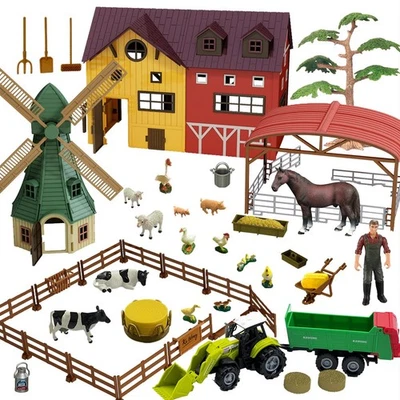 Hyrenee Bauernhof Tiere Spielzeug Set mit Windmühle Haus Pferd Stall Traktor ...