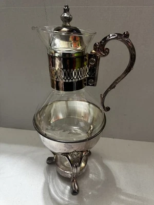 Vintage Leonard Silver Plated Glass Ten Cup Carafe with Warmer New In Box - Image 1 of 4