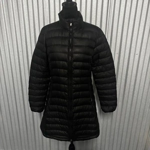 Abrigo Patagonia Puffer Mujer S Negro Plumón de Ganso Chaqueta Larga Invierno Cálido Embalable - Imagen 1 de 13