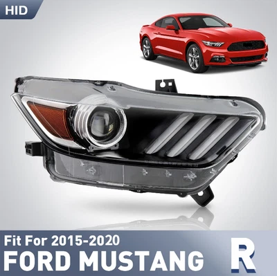 Para Ford Mustang 2015-2020 HID CON LED DRL Faro Proyector Lado del Pasajero Foto 1 de 4