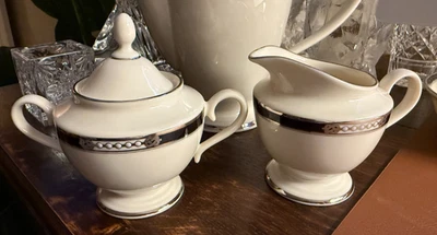 LENOX президентский HANCOCK платиновый покрытый сахарница и сливочник новом состоянии - Изображение 1 из 4