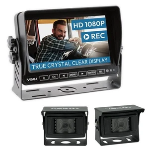 7” Professional HD Truck Kit HD Resolution Rear View System with 2 Cameras 120° IP69K - Picture 1 of 8