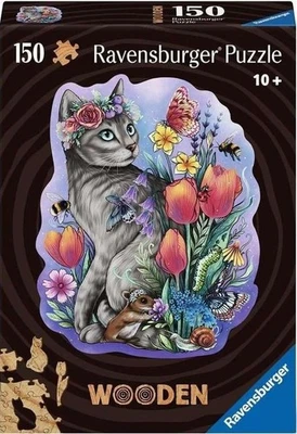 NEW Ravensburger 150 Pieces Wooden Jigsaw Puzzle 10+ Ages Lovely Cat - Image 1 of 2