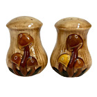 Retro Arnels Ceramic Mushroom Vtg. Salt Pepper Shakers 4 1/2" T w/ Stoppers ‘84